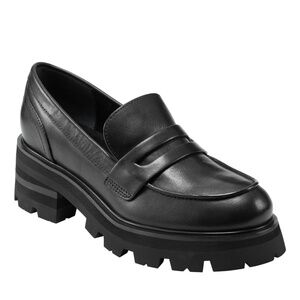 NWT Marc Fisher LTD Latika Lug Sole Loafer and box, Black Size 9.5